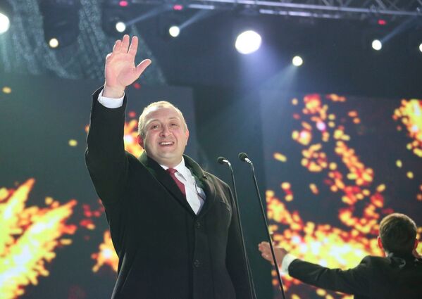 Георгий Маргвелашвили выступает с новогодним обращением к жителям Грузии, декабрь 2015 год. - Sputnik Грузия
