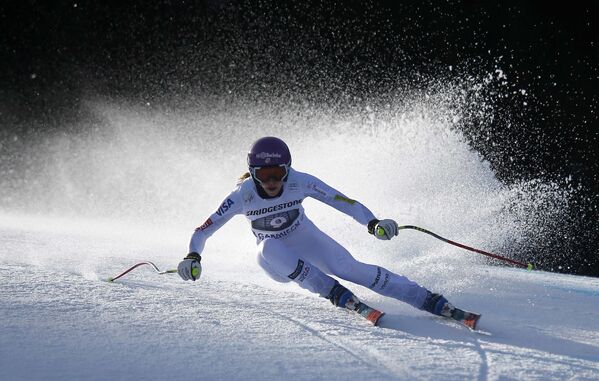 Американская спортсменка Лорен Росс (Laurenne Ross) принимает участие в женской гонке Кубка мира по горным лыжам, который проходит в баварском горнолыжном курорте Гармиш-Партенкирхен (Garmisch-Partenkirchen). - Sputnik Грузия
