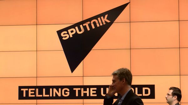 Логотип международного информационного бренда Спутник - Sputnik Грузия