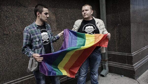 Участники акции в поддержку ЛГБТ-сообщества, архивное фото. - Sputnik Грузия