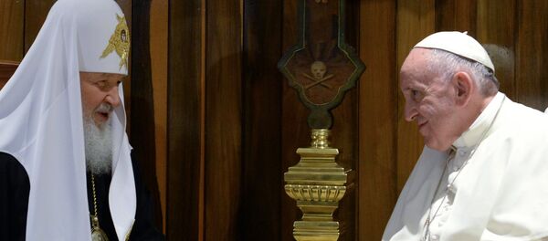 Встреча патриарха Московского и всея Руси Кирилла с папой римским Франциском Встреча патриарха Московского и всея Руси Кирилла с папой римским Франциском - Sputnik Грузия