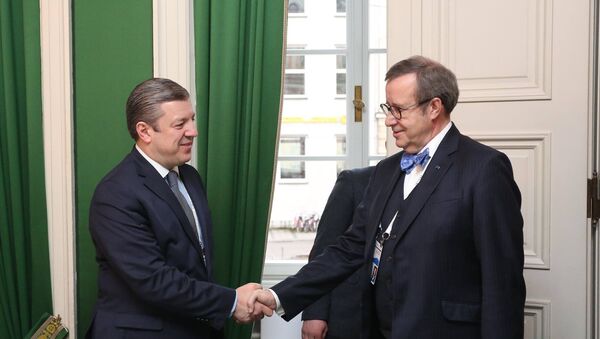 Премьер-министр Грузии Георгий Квирикашвили и президент Эстонии Тоомас Хендрик Ильвес - Sputnik Грузия
