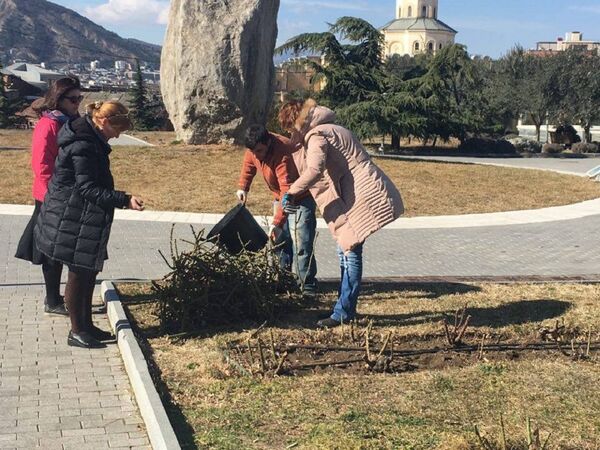 ნებისმიერ მსურველს შეუძლია სამების ტაძრის ეზოდან ვარდების კალმების წამოღება. ნებისმიერ მსურველს შეუძლია სამების ტაძრის ეზოდან ვარდების კალმების წამოღება. - Sputnik საქართველო