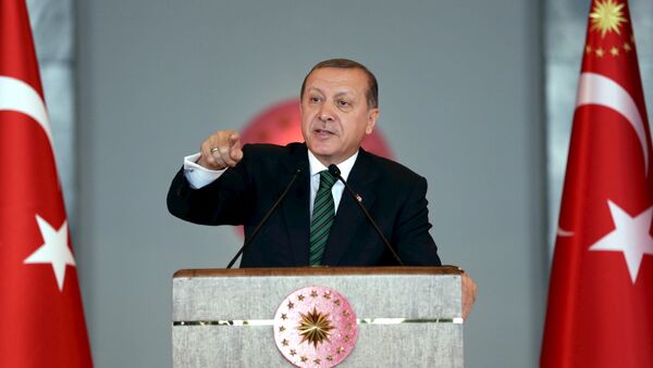 Таип Рэджеп Эрдоган выступает с речью после теракта в Анкаре - Sputnik Грузия