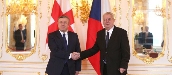 Глава правительства Грузии Георгий Квирикашвили и президент Чехии Милош Земан - Sputnik Грузия