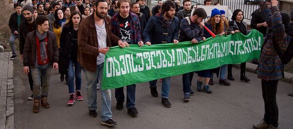 Защитники прав шахтеров проводят акцию в грузинской столице - Sputnik Грузия