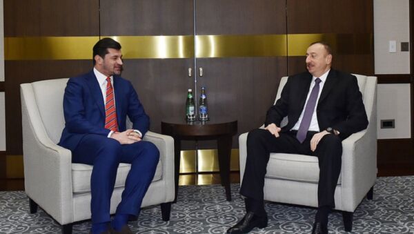 Президент Азербайджана Ильхам Алиев и министр энергетики Грузии Каха Каладзе - Sputnik Грузия