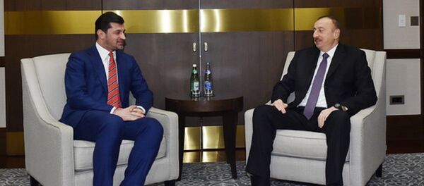 Президент Азербайджана Ильхам Алиев и министр энергетики Грузии Каха Каладзе - Sputnik Грузия
