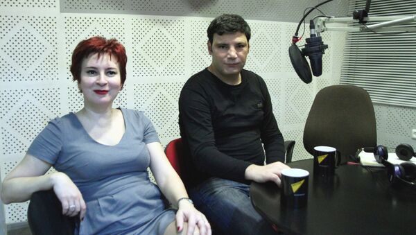 Журналист Дарья Асламова в павильоне радио Sputnik Армения - Sputnik Грузия