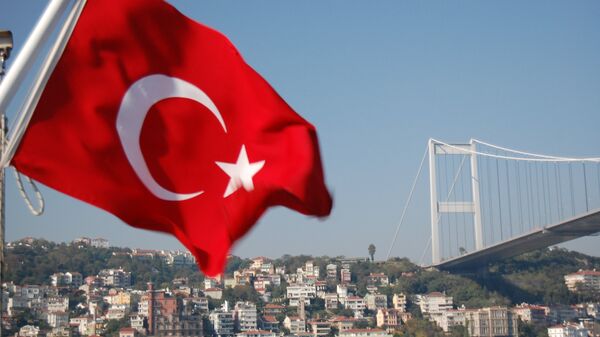 თურქეთის დროშა ბოსფორის სრუტის ხიდზე - Sputnik საქართველო