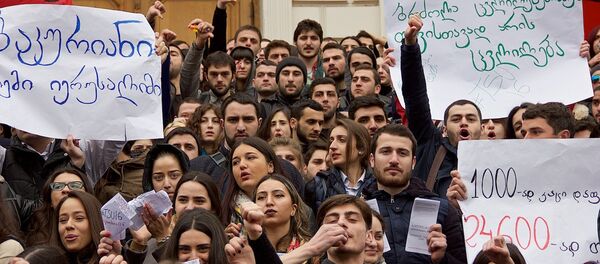 Протест студентов университета - Sputnik Грузия