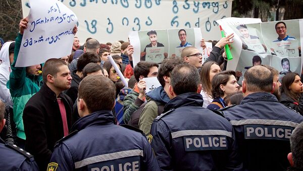 Протест студентов университета - Sputnik Грузия