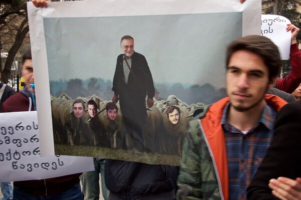 Протест студентов университета - Sputnik Грузия