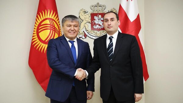 Министр экономики и устойчивого развития Грузии Дмитрий Кумсишвили с министром экономики Кыргызстана Арзыбек Кожошев - Sputnik Грузия
