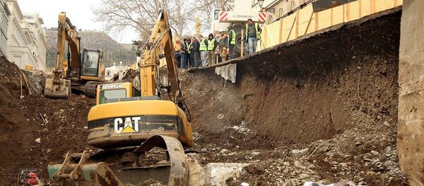 Обрушение опорной стены на улице Пушкина - Sputnik Грузия