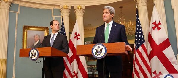 Глава МИД Грузии Михаил Джанелидзе и госсекретарь США Джон Керри - Sputnik Грузия