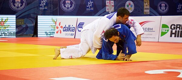 Чемпионат по дзюдо - Амиран Папинашвили (в белом кимоно) Чемпионат по дзюдо - Амиран Папинашвили (в белом кимоно) - Sputnik Грузия
