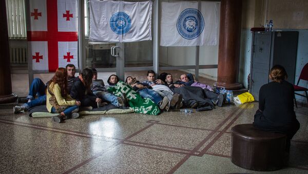 Акция голодовки студентов ТГУ - Sputnik Грузия