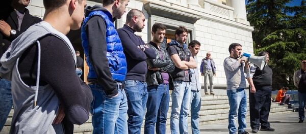 Акция лекторов и студентов Грузинского технического университета Акция лекторов и студентов Грузинского технического университета - Sputnik Грузия