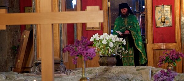 Церковная служба в монастыре Джвари Церковная служба в монастыре Джвари - Sputnik Грузия