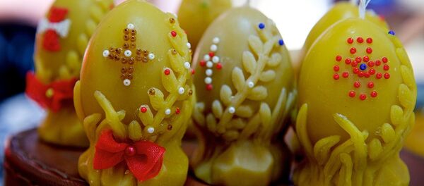 Пасхальные сувениры из воска, сделанные братом и сестрой Эремашвили - Sputnik Грузия