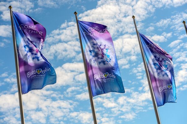 Евровидение 2016 - флаги конкурса в центре Стокгольма - Sputnik Грузия