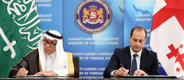 Министр иностранных дел Грузии Михаил Джанелидзе и посол Саудовской Аравии Месаад Ибрагим Аль-Сулаим - Sputnik Грузия