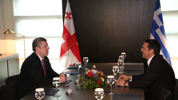 Премьер Грузии Георгий Квирикашвили и премьер Греции Алексис Ципрас - Sputnik Грузия