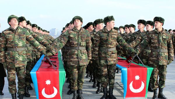 Церемония принесения военной присяги солдатов азербайджанской армии. Архивное фото - Sputnik Грузия