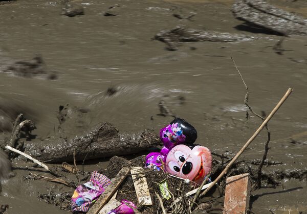 Разрушенный наводнением детский аттракцион в тбилисском зоопарке. - Sputnik Грузия