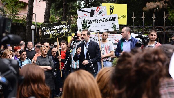 Ираклий Аласания на акции протеста - Sputnik Грузия