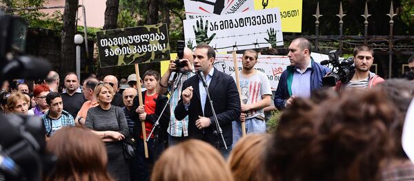 ირაკლი ალასანია საპროტესტო აქციაზე - Sputnik საქართველო