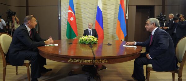 Трехсторонняя встреча В.Путина с И.Алиевым и С.Саргсяном - Sputnik Грузия