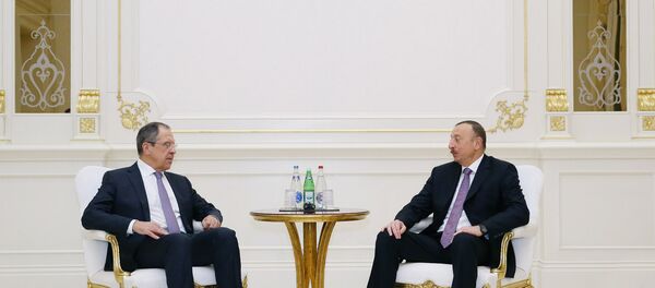 Встреча президента Азербайджана Ильхама Алиева и министра иностранных дел России Сергея Лаврова. Архивное фото - Sputnik Грузия