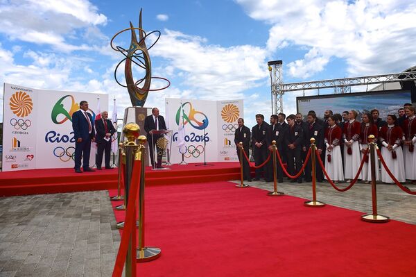 Официальная церемония проводов Олимпийской сборной Грузии - Sputnik Грузия