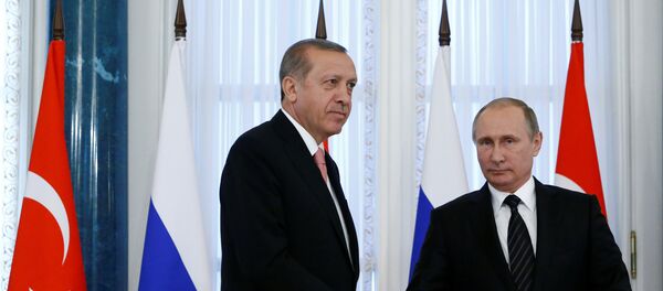 Встреча Владимира Путина и Реджепа Тайипа Эрдогана в Санкт-Петербурге. 9 августа 2016 года - Sputnik Грузия