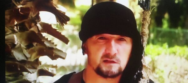 Кадр из видеоролика, в котором Гулмурод Халимов заявил о присоединении к ИГ - Sputnik Грузия