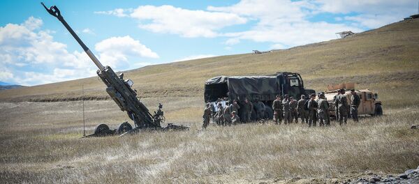Танки и артиллерия участвовали в полевых учениях НАТО в Грузии - Sputnik Грузия