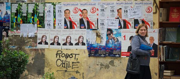 წინასაარჩევნო პლაკატები თბილისში წინასაარჩევნო პლაკატები თბილისში - Sputnik საქართველო