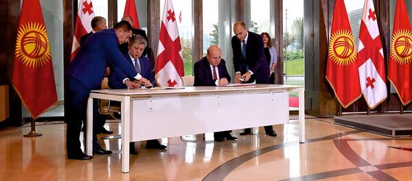 Церемония подписания соглашений между Грузией и Кыргызстаном - Sputnik Грузия