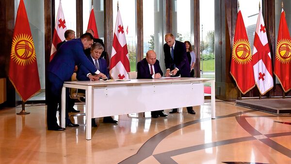 Церемония подписания соглашений между Грузией и Кыргызстаном - Sputnik Грузия