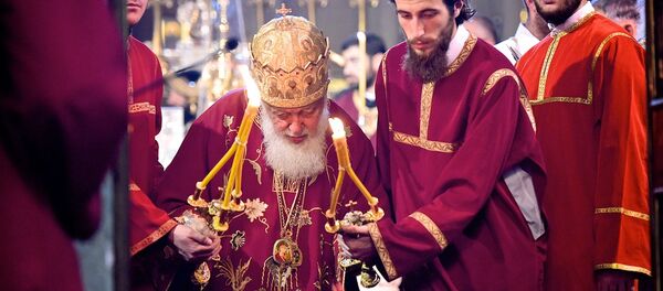 Католикос-Патриарх Всея Грузии Илия Второй проводит службу в храме Светицховели - Sputnik Грузия
