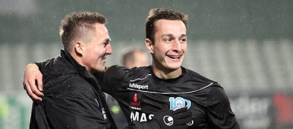 Нападающий сборной Грузии по футболу и датского клуба Силькеборг Давид Схиртладзе - Sputnik Грузия