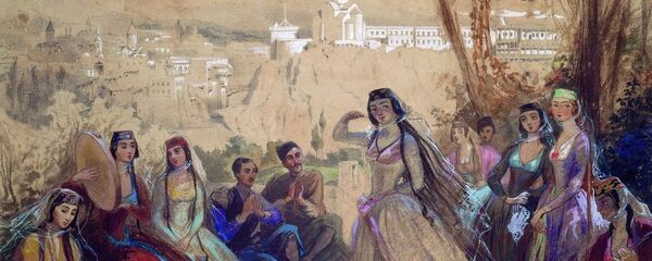 Григорий Гагарин - Репродукция картины Сад в окрестностях Тифлиса - Sputnik Грузия