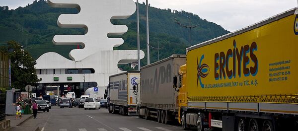 Грузовые машины у ТПП Сарпи на грузино-турецкой границе - Sputnik Грузия