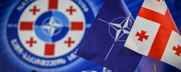 ნატოსა და საქართველოს დროშები ნატოსა და საქართველოს დროშები - Sputnik საქართველო