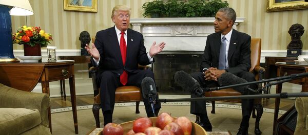 დონალდ ტრამპი და ბარაკ ობამა დონალდ ტრამპი და ბარაკ ობამა - Sputnik საქართველო