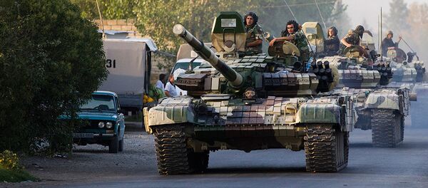 Колонна танков азербайджанской армии - Sputnik Грузия