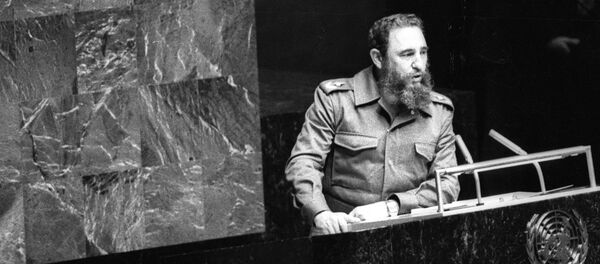 Президент Кубы Фидель Кастро выступает в ООН в октябре 1979 года - Sputnik Грузия