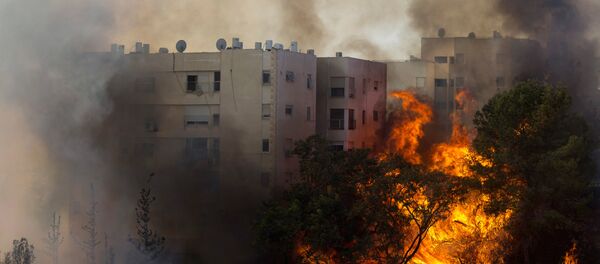 Сильный пожар бушует на севере города Хайфа в Израиле - Sputnik Грузия